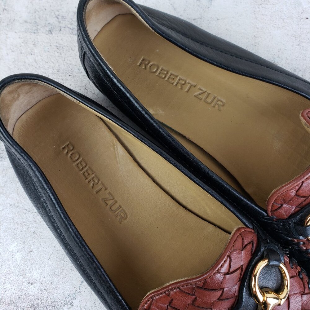 Robert Zur Peralta Moccasin Leather Black/Luggage Driving Loafer Shoes size 11M - Picture 5 of 13